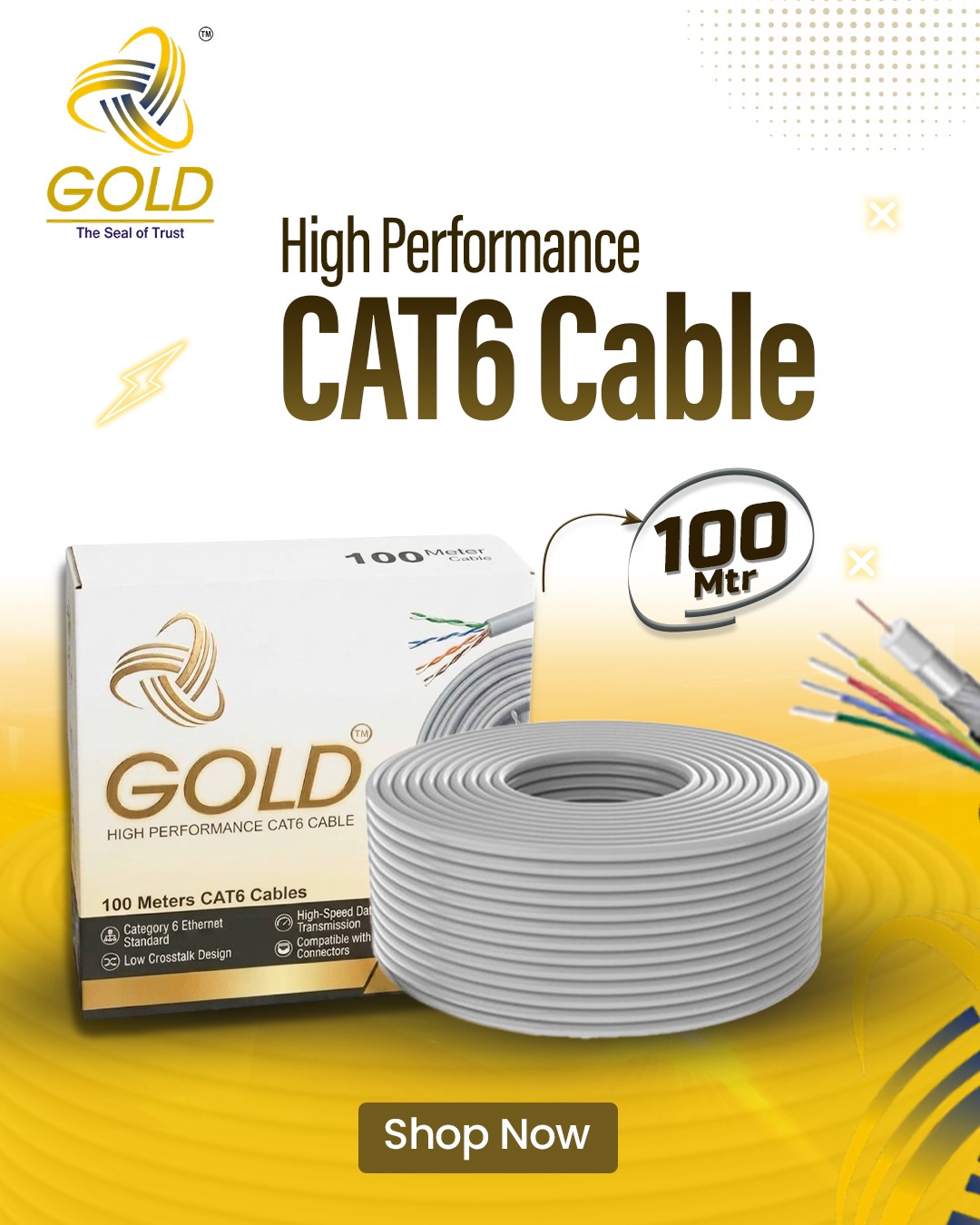 Gold CAT6 Cable Gold CAT6 Cable