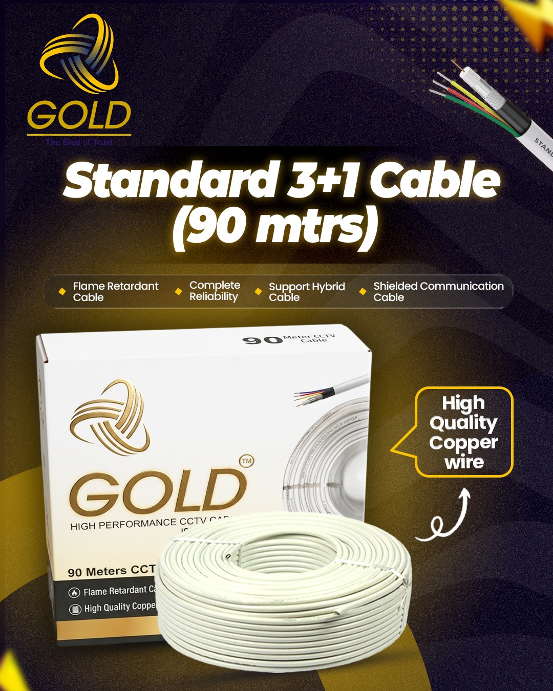 Gold Standard 3+1 CCTV Cable Gold Standard 3+1 CCTV Cable