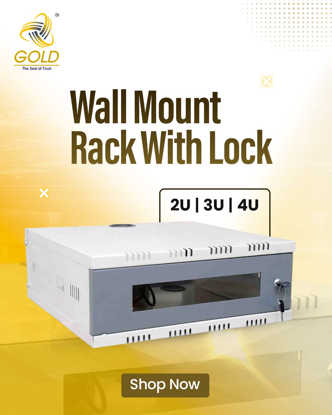 Gold Wall Mount Rack with Lock Gold Wall Mount Rack with Lock